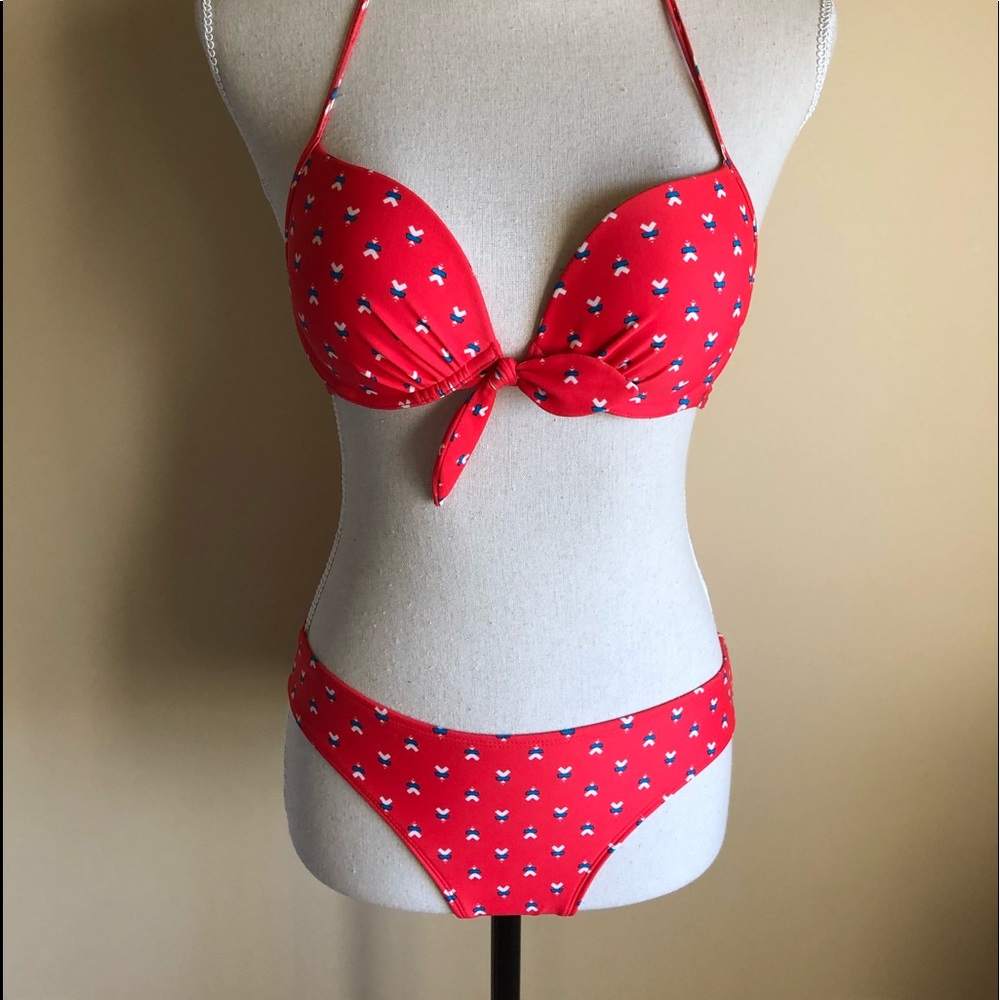 Jack Wills Red Print Bikini